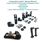 Kit d'accessoires inclus pour portail battant ouverture manuelle